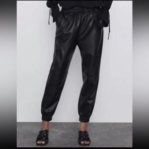 Zara Vegan Leather Joggers